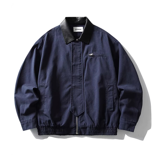 PUレザーカラー　ジャケット　N1139