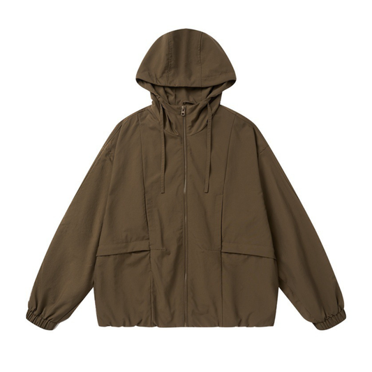 コットンナイロン　フード　シェルジャケット　N1148