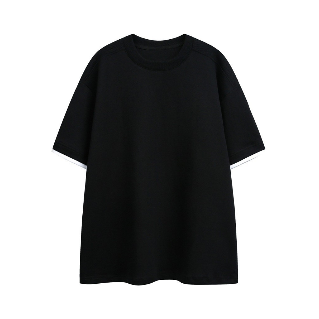 フェイクレイヤード　変形ラグランスリーブ　Tシャツ　N1551
