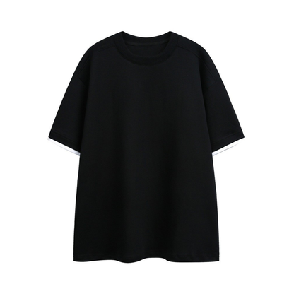 フェイクレイヤード　変形ラグランスリーブ　Tシャツ　N1551