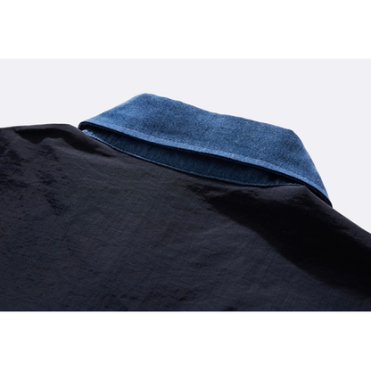 バイカラー　ネイビーブルー　レギュラーシャツ　N1281