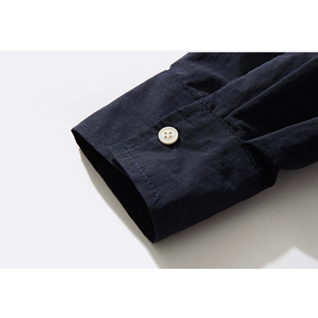 バイカラー　ネイビーブルー　レギュラーシャツ　N1281