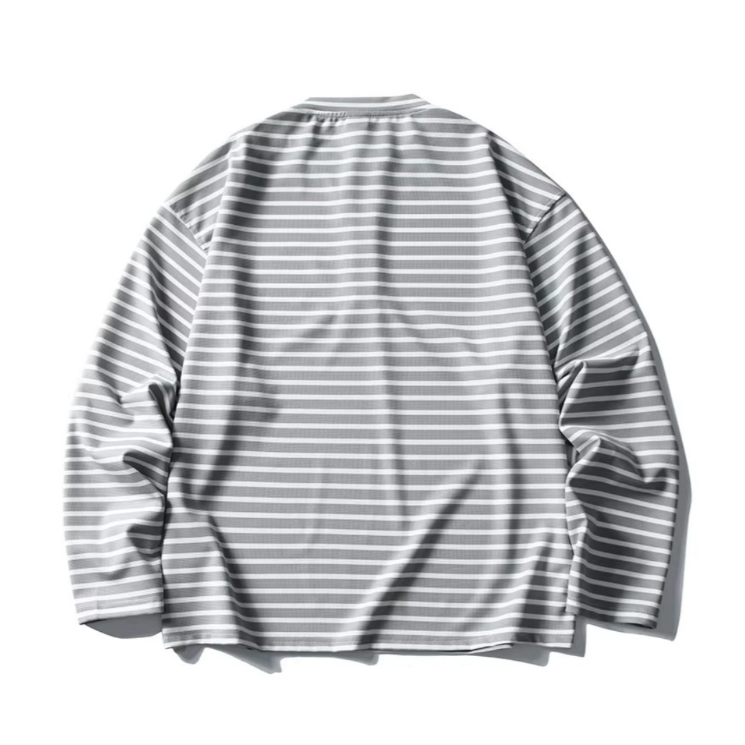 ストレッチナイロン　ヘンリーネック長袖Tシャツ　N1142