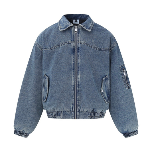 ライナーキルティング　ウォッシュデニム　ジップジャケット　N890