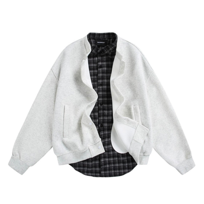 フェイクレイヤード　スウェットカーディガン　N1264