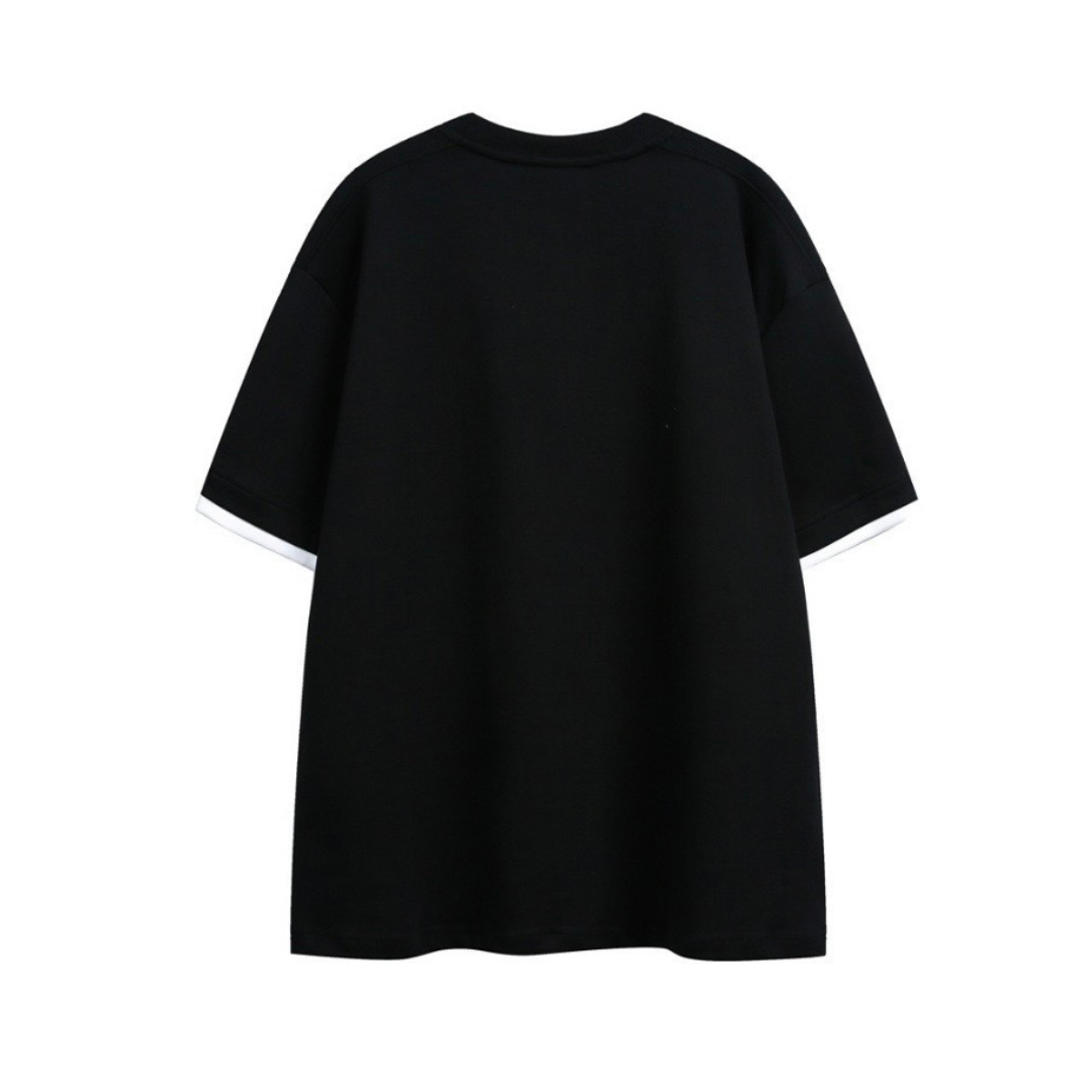 フェイクレイヤード　変形ラグランスリーブ　Tシャツ　N1551