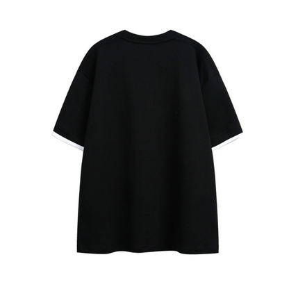 フェイクレイヤード　変形ラグランスリーブ　Tシャツ　N1551