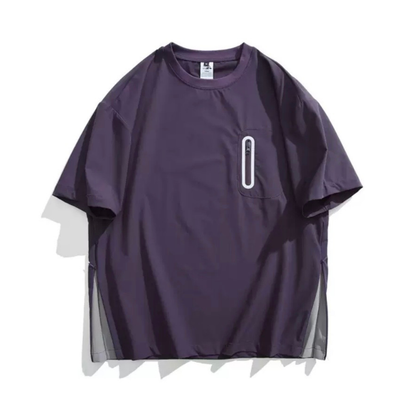 バイカラースリット　ストレッチナイロン　Tシャツ　N1582