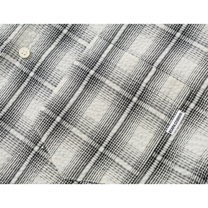 ポリコットン　オープンカラー　チェックシャツ　N612