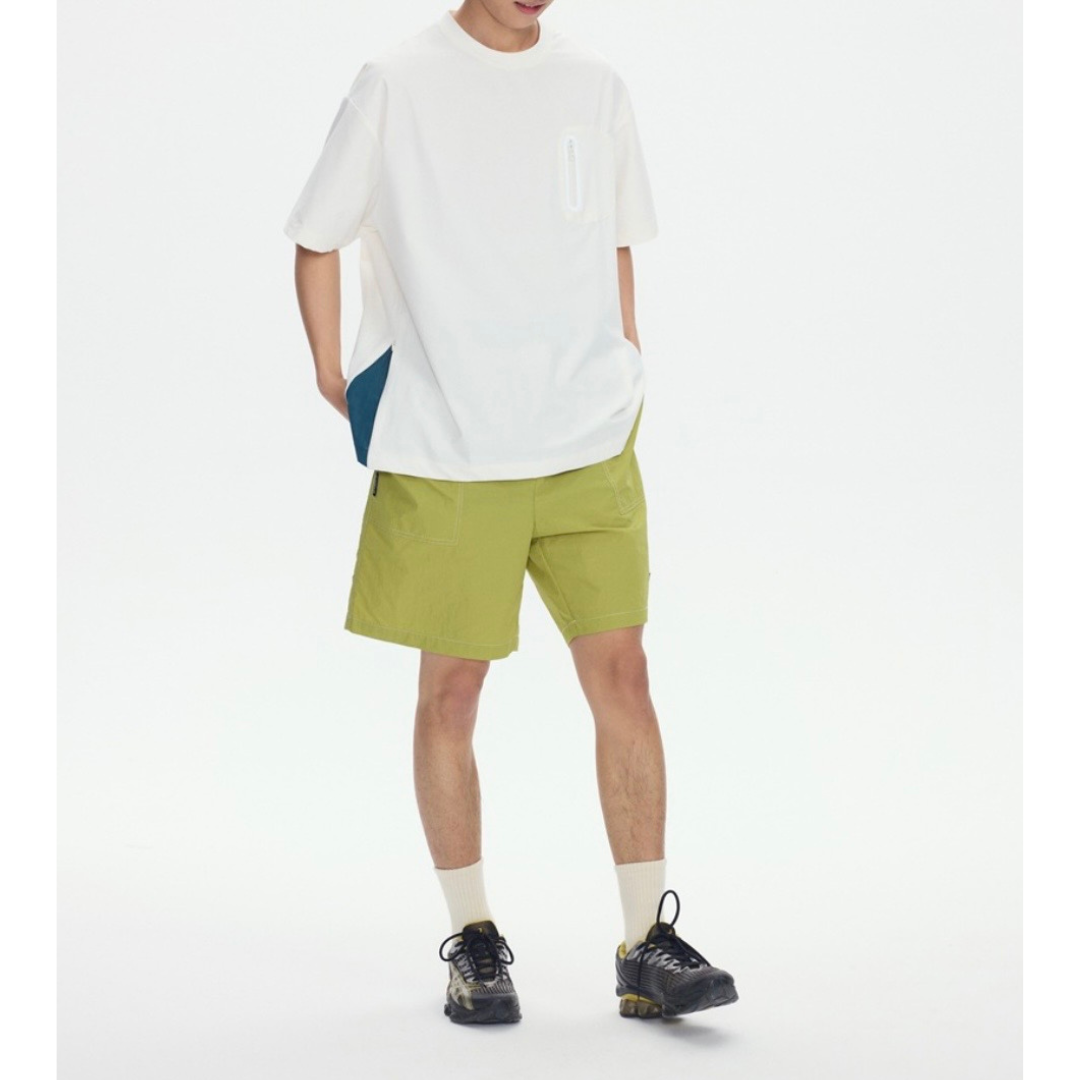 バイカラースリット　ストレッチナイロン　Tシャツ　N1582