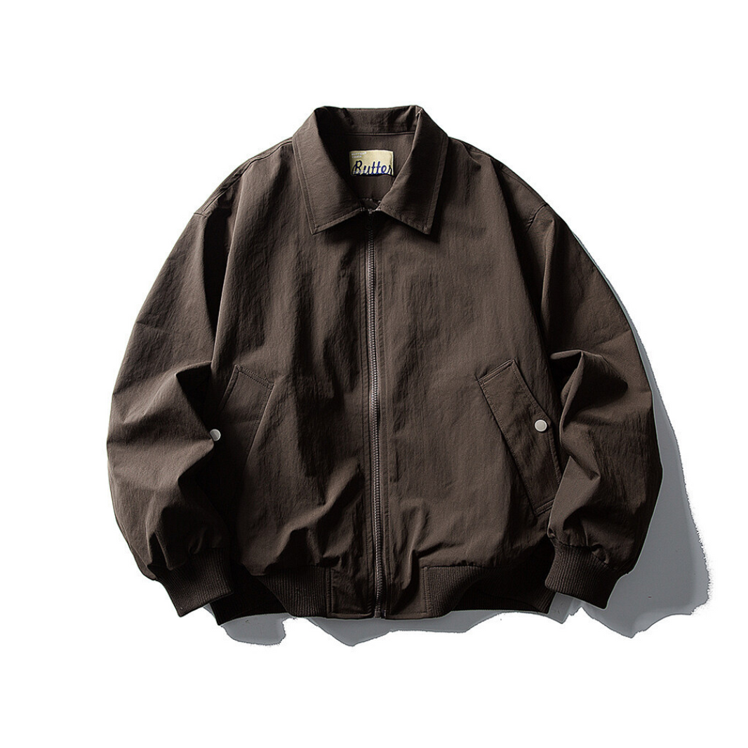 Polyester Zip Jacket N614 ダークブラウン