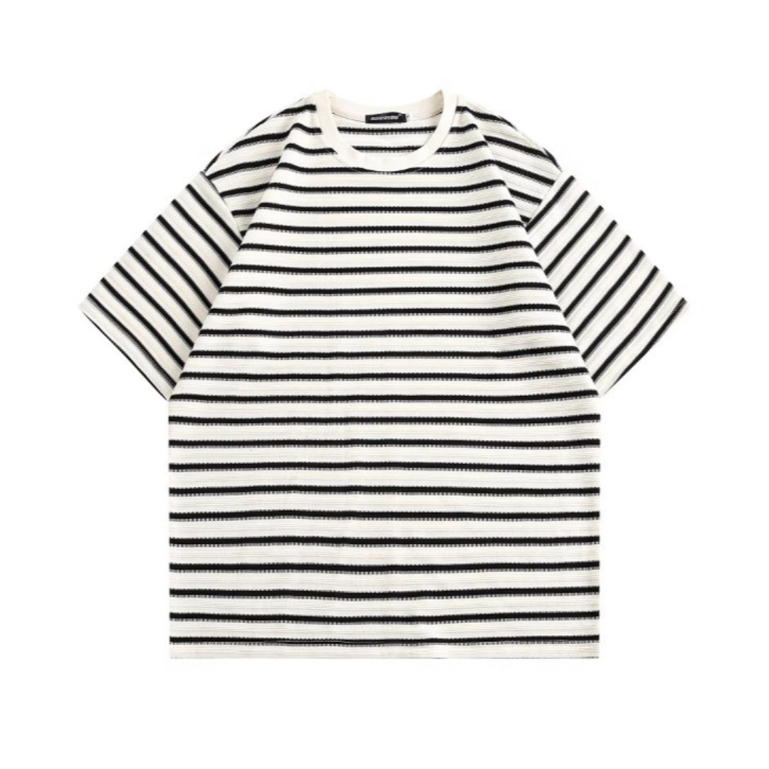 ジャガードボーダー　半袖Tシャツ　N1375