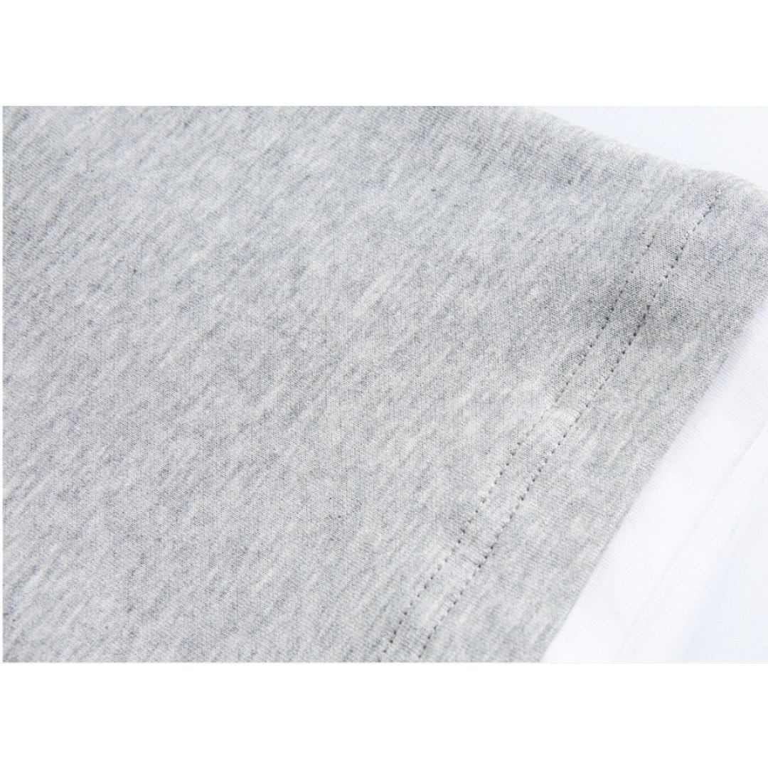 フェイクレイヤード　変形ラグランスリーブ　Tシャツ　N1551