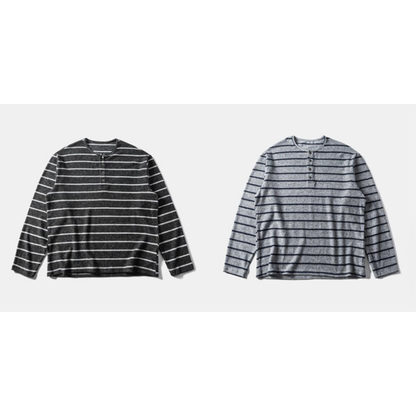 ヘンリーネック　ボーダー　長袖Ｔシャツ　N1223