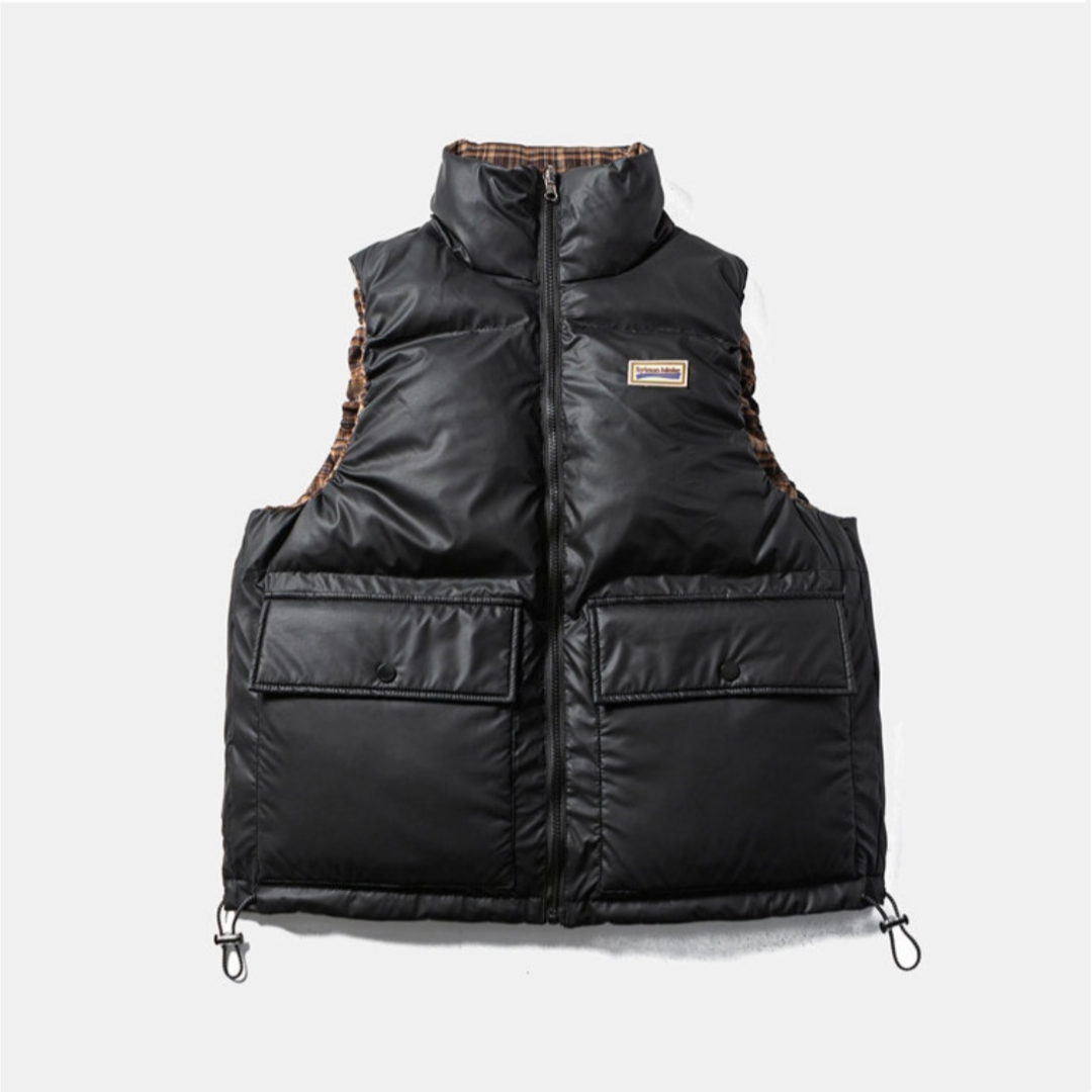 リバーシブル　スタンドカラー　パテッドベスト　N909