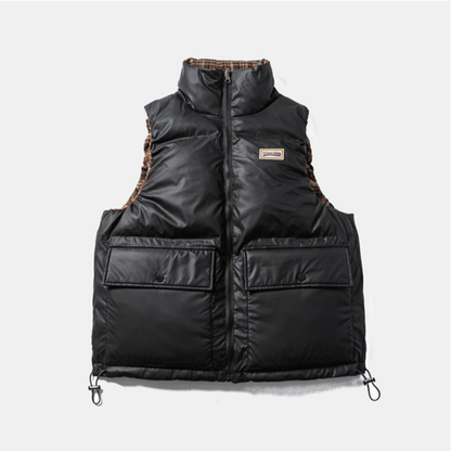 リバーシブル　スタンドカラー　パテッドベスト　N909