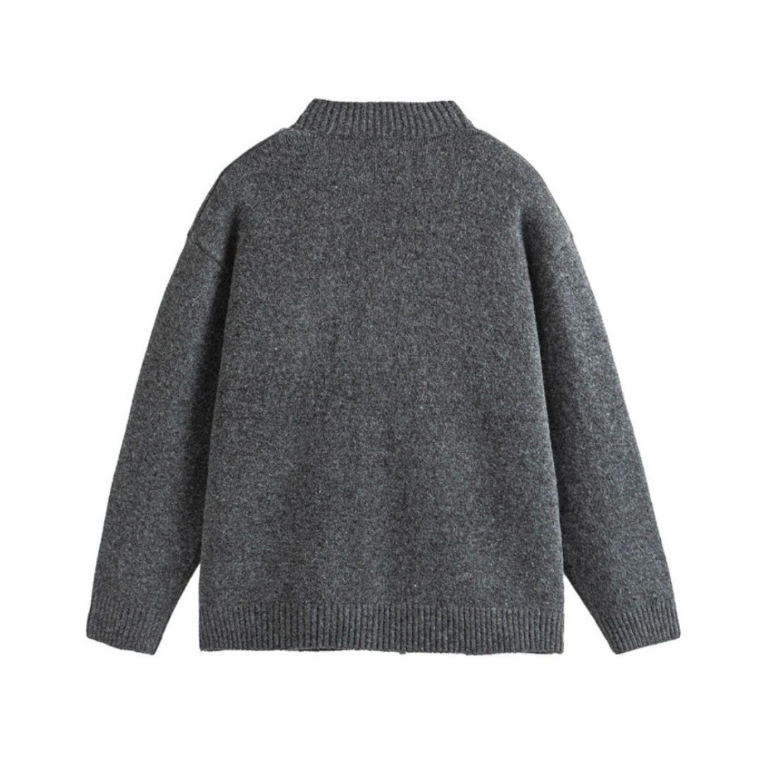 ミドルゲージ　クルーネック　カーディガン　N933