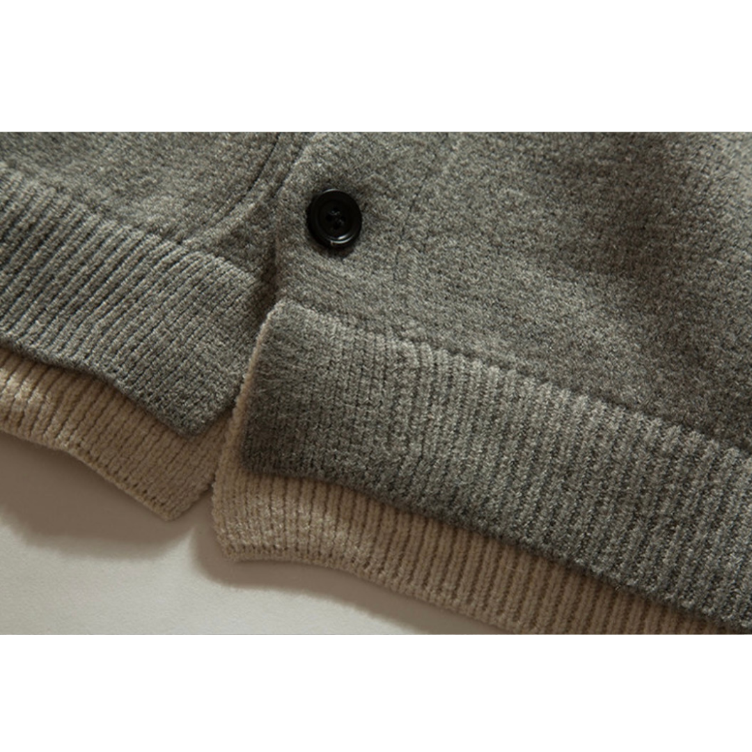 ミドルゲージニット　レイヤー　クルーネックカーディガン　N902