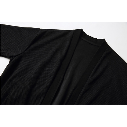 ストレッチポリエステル　ジップカーディガン　N1091