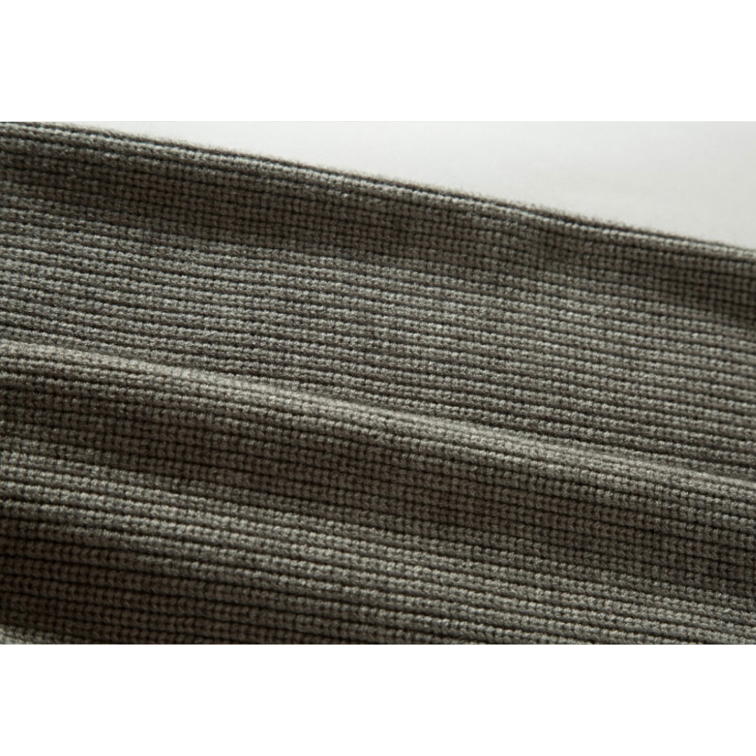 リブニット　スタンドカラー　ジップカーディガン　N891