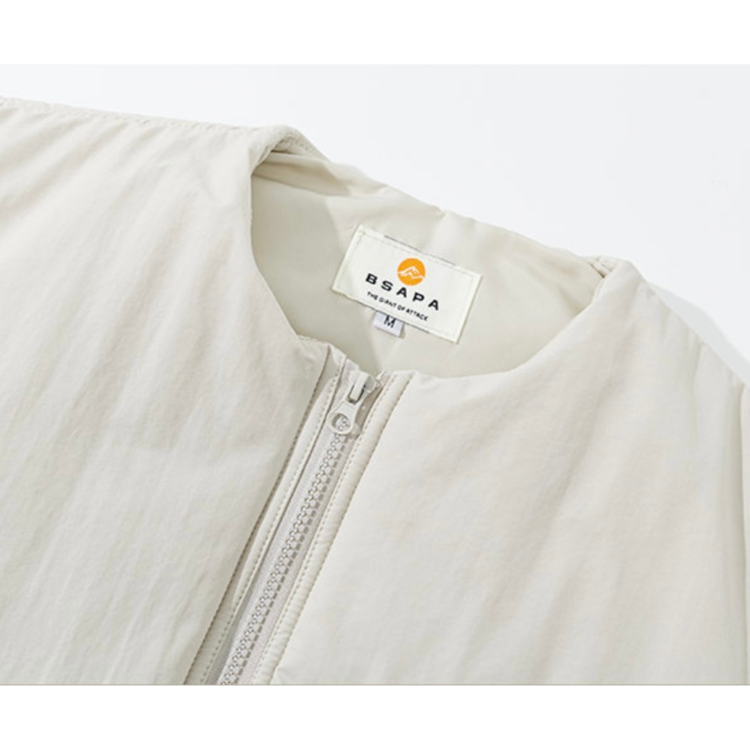 クルーネック　パテッド　ジップベスト　N906