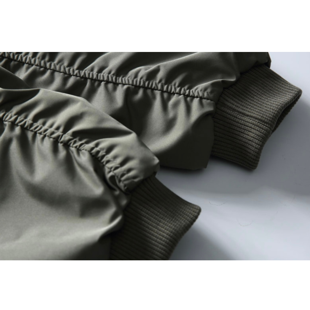 ポリエステルサテン　リブスタンドカラー　ジャケット　N1084