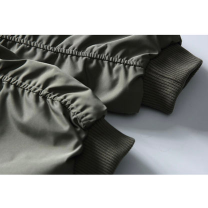 ポリエステルサテン　リブスタンドカラー　ジャケット　N1084