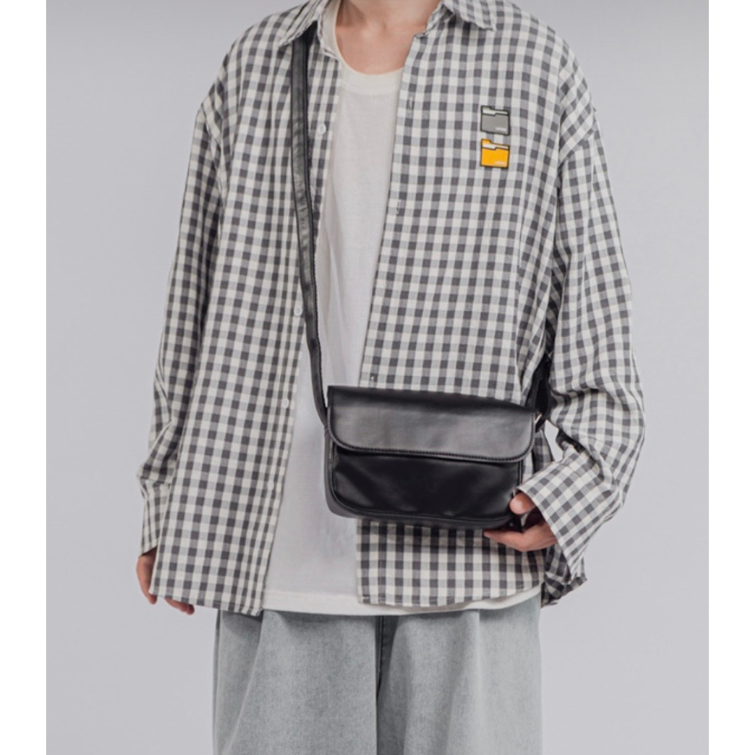 PUレザー　フラップ　ミニショルダーバッグ　N1202