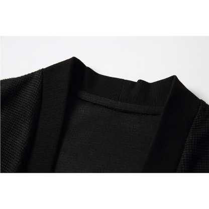 ストレッチポリエステル　ジップカーディガン　N1091