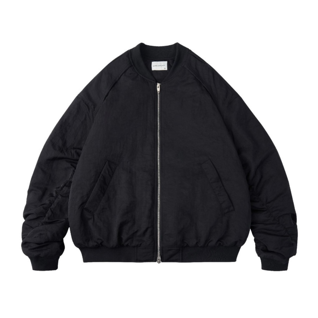 ウォッシュドナイロン　パテッド　リブカラージャケット　N985