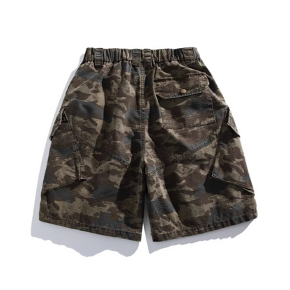 カモフラージュ　リップストップ　カーゴ　ショートパンツ　N391