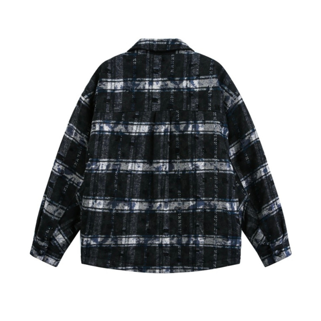 フェードダイ　チェック　シャツジャケット　N1006