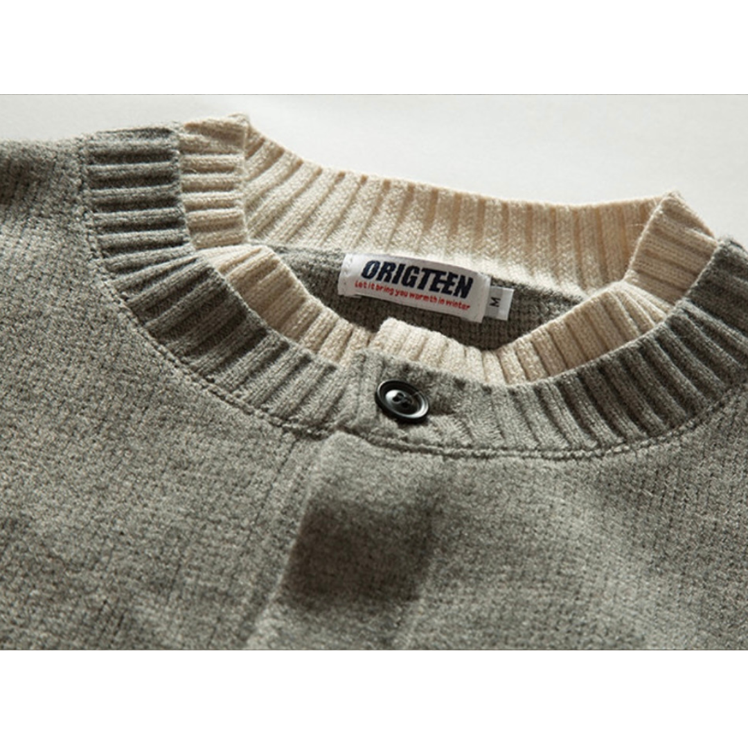 ミドルゲージニット　レイヤー　クルーネックカーディガン　N902