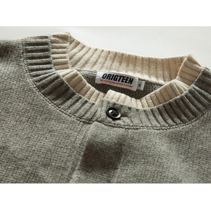 ミドルゲージニット　レイヤー　クルーネックカーディガン　N902