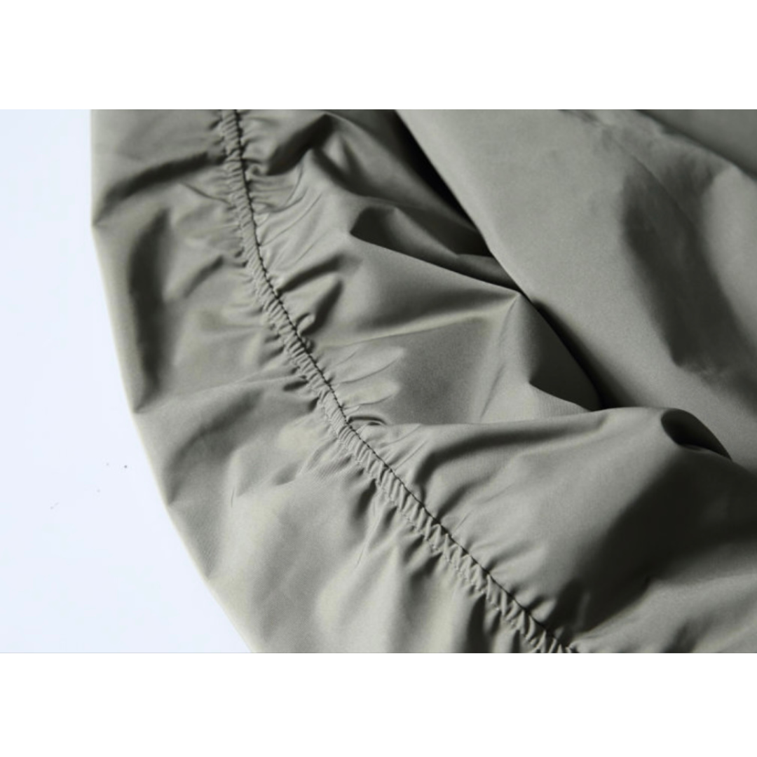 ポリエステルサテン　リブスタンドカラー　ジャケット　N1084