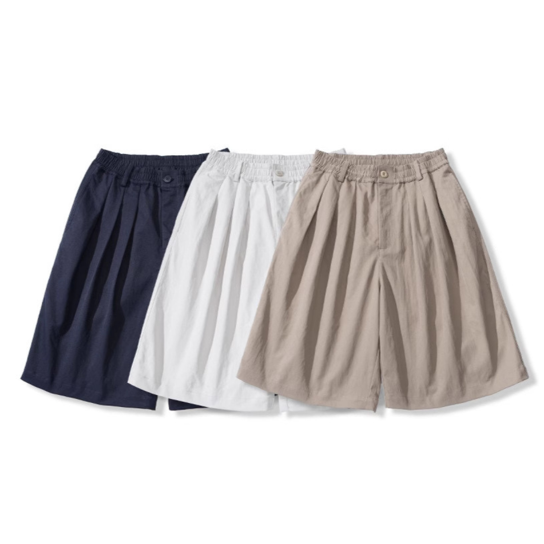 ポリエステルチノ　タックワイド　ショートパンツ　N1377
