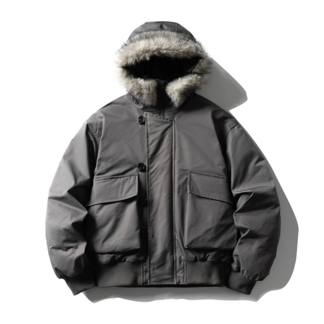 ホワイトダックダウン　ファー付きフードジャケット　N885