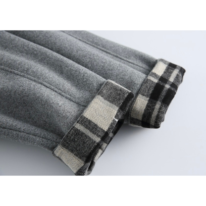 チェックコンビ　ステンカラーコート　N976