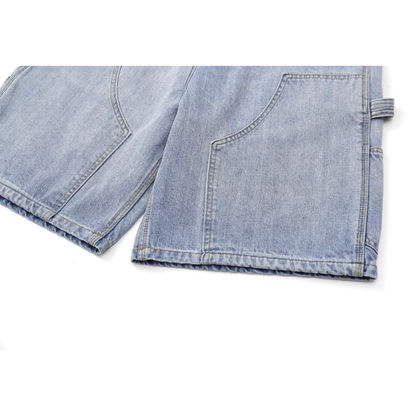 ダブルニー　デニム　ワイド　ショートパンツ　N1456