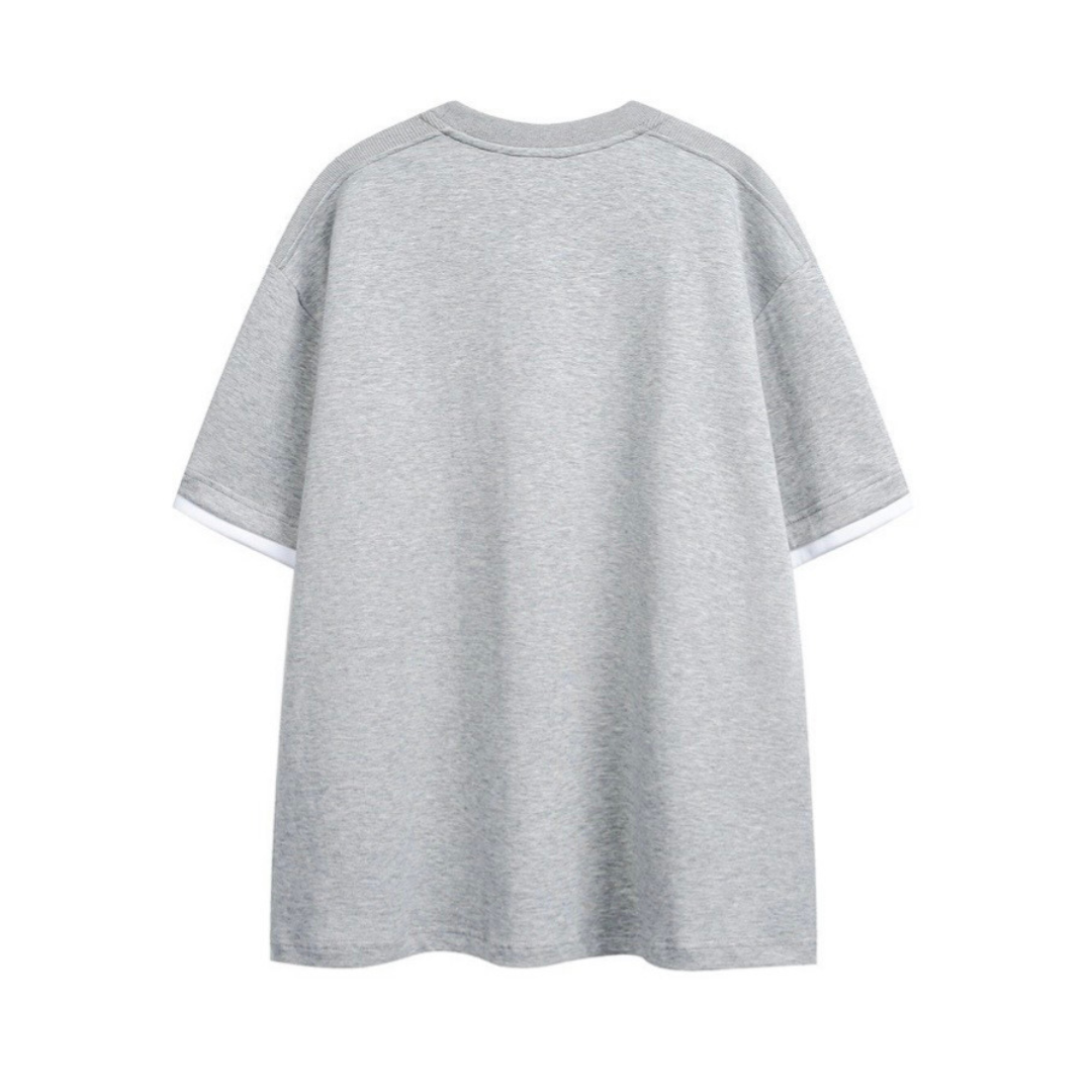 フェイクレイヤード　変形ラグランスリーブ　Tシャツ　N1551