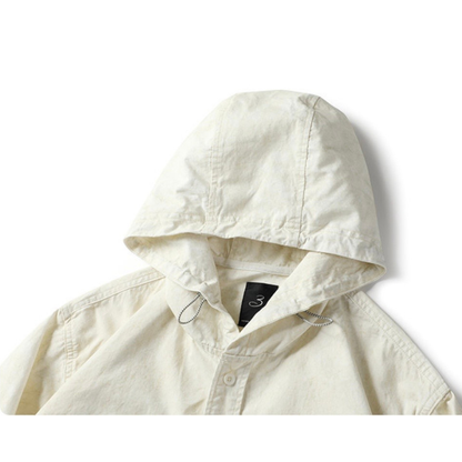 パッチワーク　フード　シャツジャケット　N1262