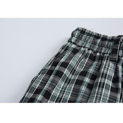 コットンチェック　ワイド　ショートパンツ　N521