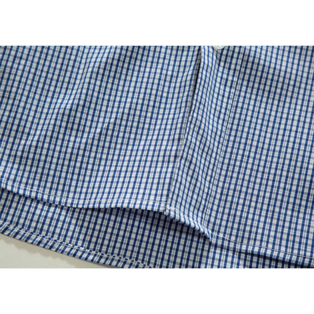 ストレッチコットンナイロン　マイクロチェック　レギュラーシャツ　N1259