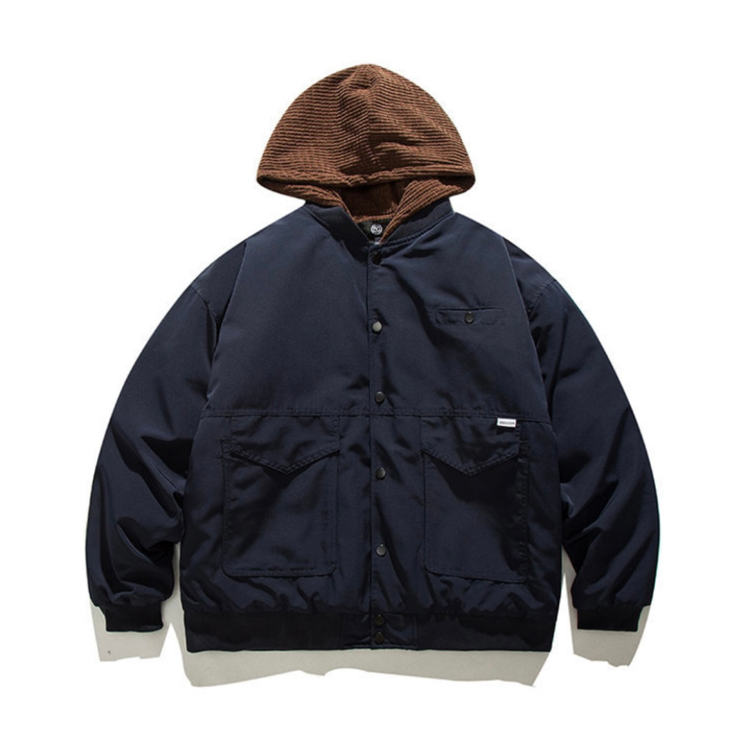 Fake Layered Hooded Jacket N812