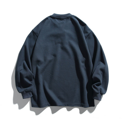 ポリコットン　ワッフル　ヘンリーネック長袖Ｔシャツ　N598