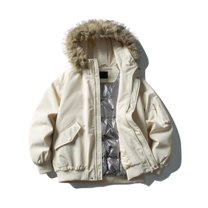 ホワイトダウン　保温ライナー　ファーフード　ジャケット　N899