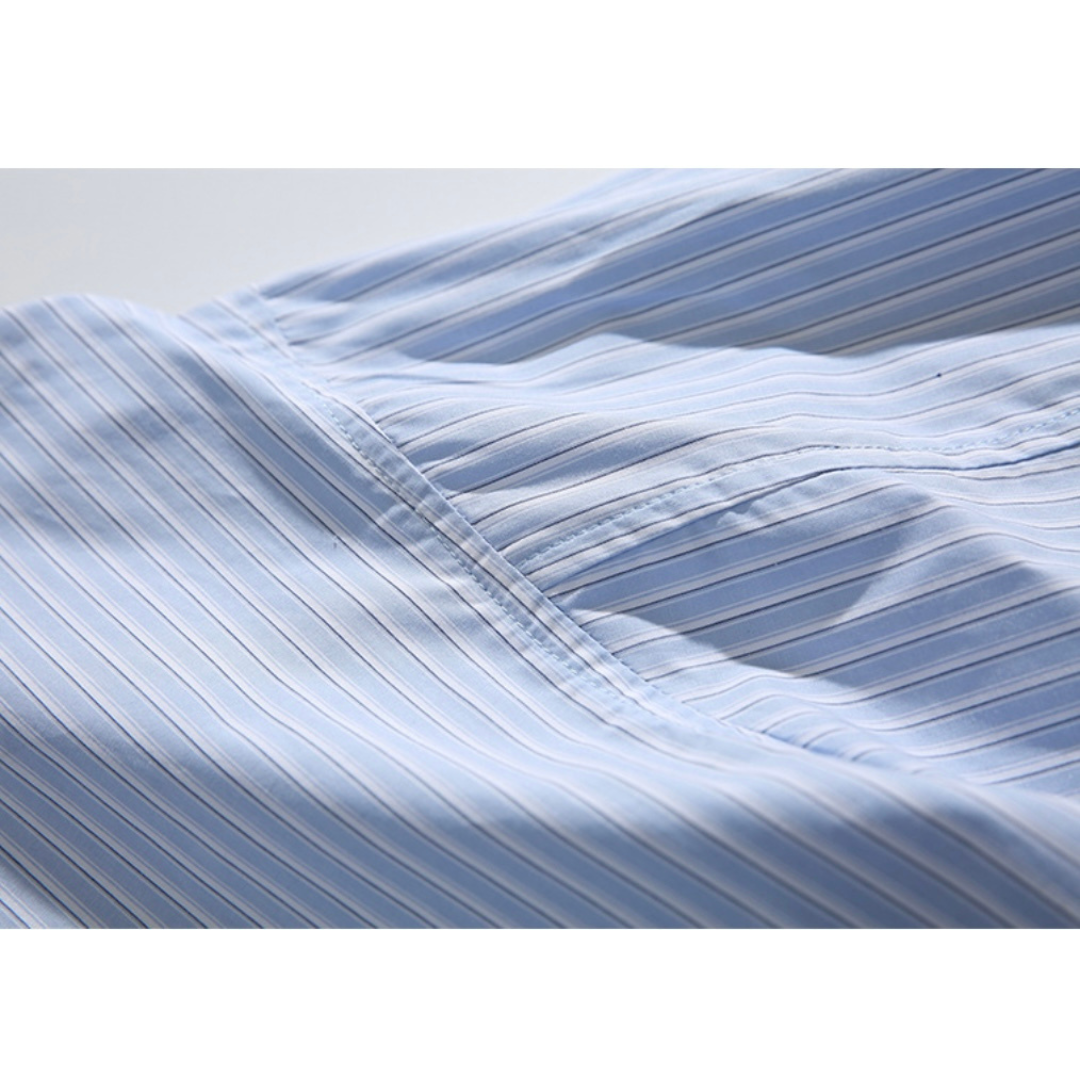 ポケット付き　バンドカラー　プルオーバーシャツ　N1089