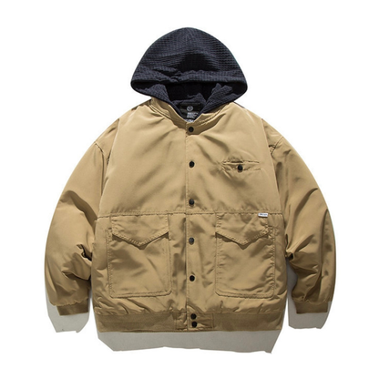 Fake Layered Hooded Jacket N812