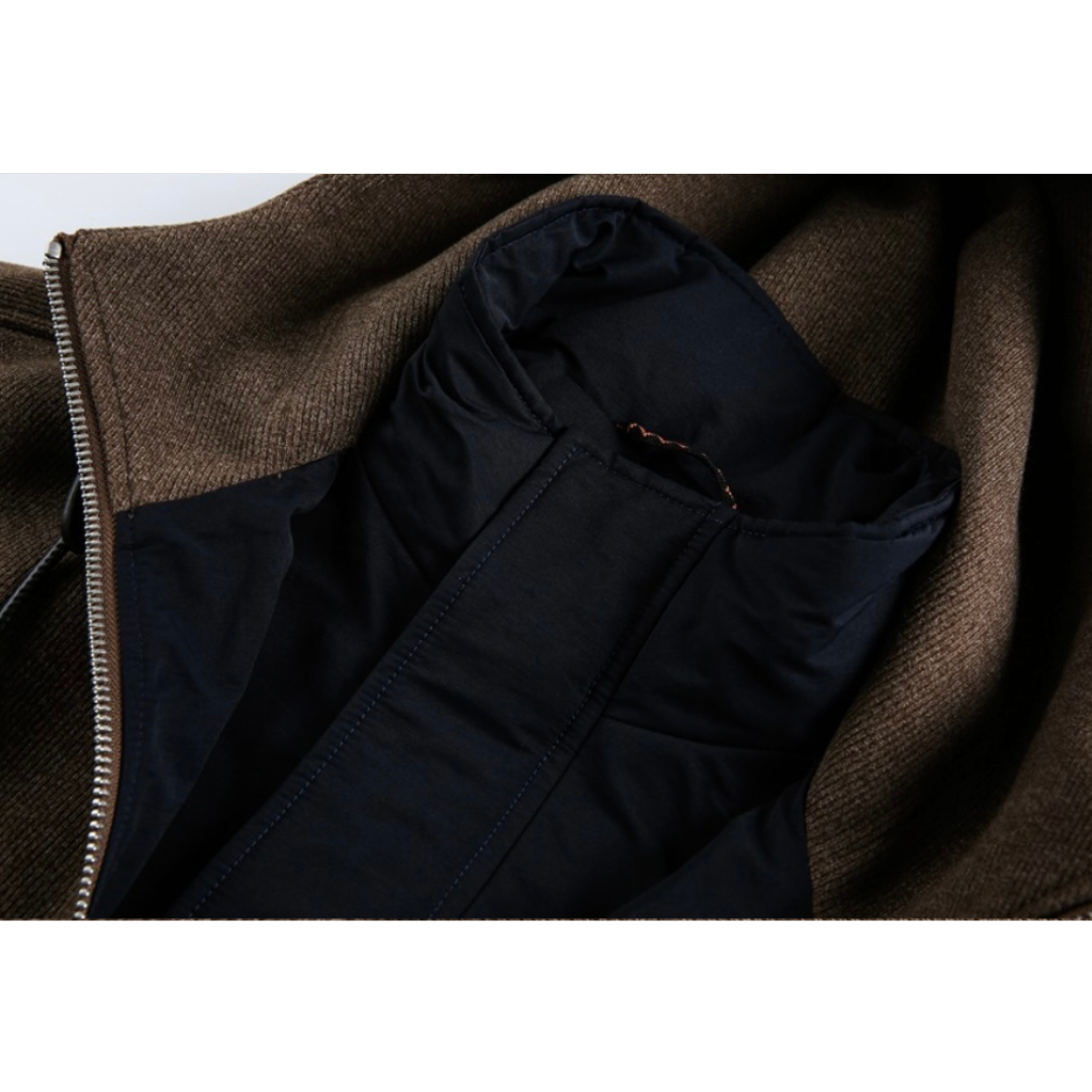 ダウンライナー　フェイクレイヤード　フードジャケット　N1007