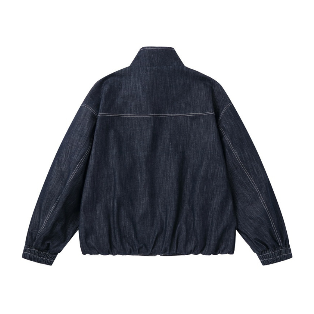 ストレッチデニム　スタンドカラー　ZIPジャケット　N1149